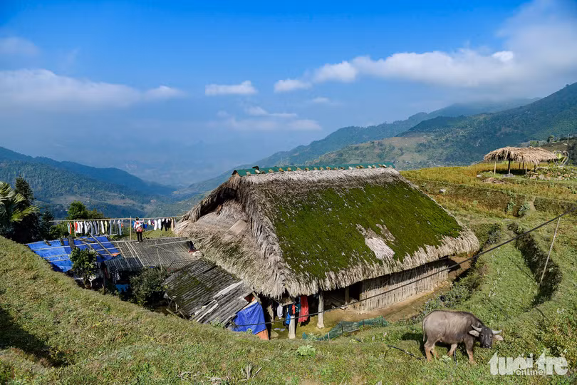 Nhà mái rêu độc đáo riêng có của bản Xà Phìn, xã Phương Tiến, huyện Vị Xuyên, Hà Giang