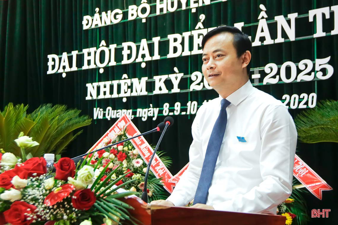 Đại hội Đảng bộ huyện Vũ Quang bầu 34 đồng chí vào Ban Chấp hành nhiệm kỳ 2020 - 2025