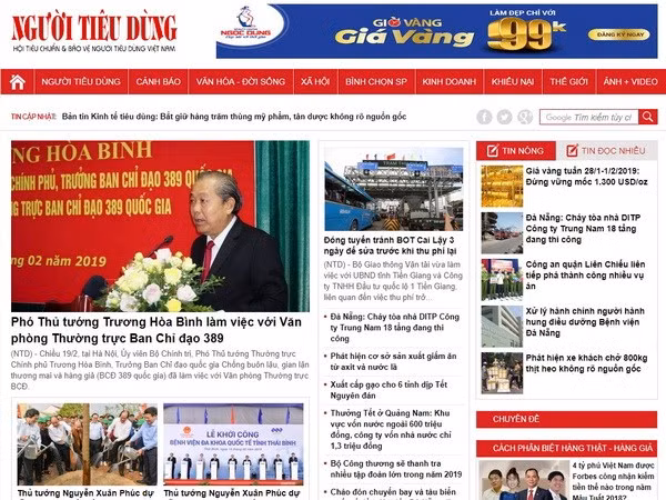Báo điện tử Người tiêu dùng bị rút giấy phép hoạt động 3 tháng