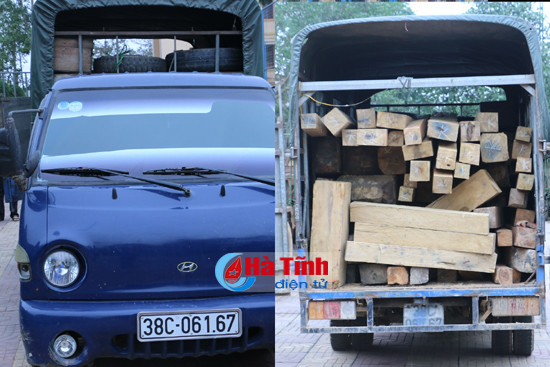 bat xe tai chat day go lau tren duong di tieu thu