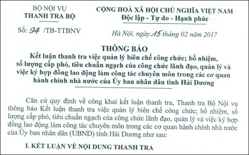 6 co quan cua tinh hai duong thua lanh dao cap pho