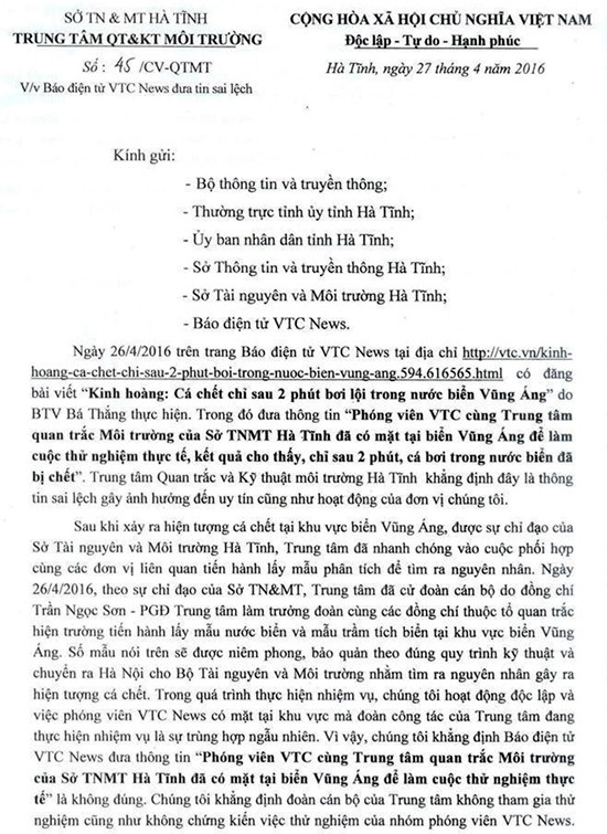 video ca chet sau 2 phut cua vtc 1 da thong tin sai lech