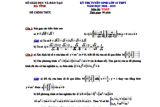 Hà Tĩnh công bố điểm thi vào lớp 10 THPT chuyên và không chuyên