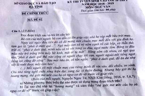 Hà Tĩnh công bố điểm thi vào lớp 10 THPT chuyên và không chuyên