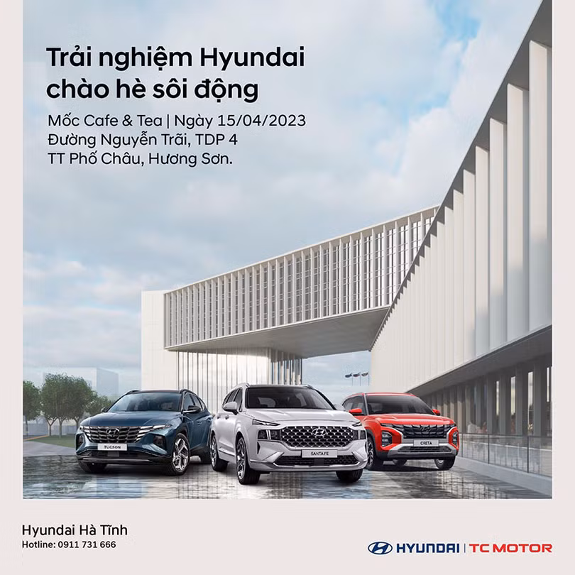 Lái thử xe Hyundai tại thị trấn Phố Châu, Hương Sơn