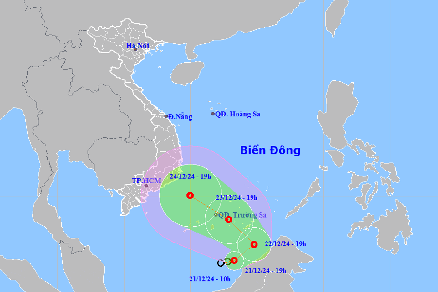 Tin nhanh về áp thấp nhiệt đới trên Biển Đông