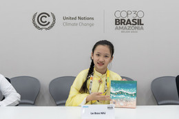 Học sinh Việt Nam lần đầu phát biểu tại COP30 ở Brazil