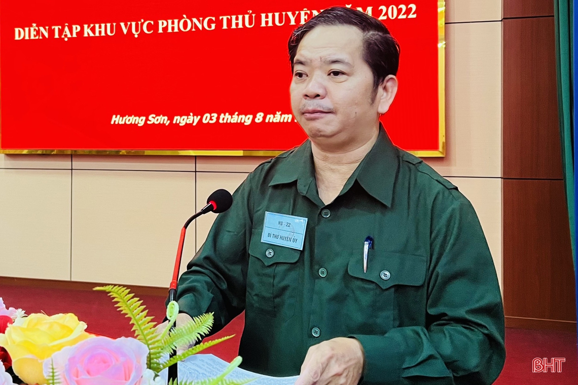 Nắm chắc quan điểm, đường lối, đảm bảo an toàn diễn tập khu vực phòng thủ huyện Hương Sơn