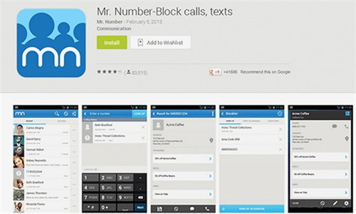 Mr.Number - Block calls, text có giao diện đơn giản, dễ sử dụng - Ảnh chụp Google Play