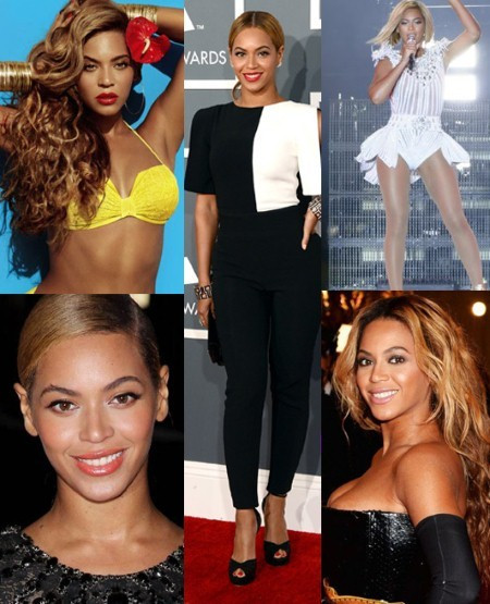 Beyoncé cũng là ngôi sao có ảnh hưởng lớn về thời trang trong năm qua. Nữ ca sĩ luôn xuất hiện với kiểu trang điểm hoàn hảo, mái tóc vàng óng, làn da nâu mịn căng tràn sức sống. Đặc biệt, cô luôn giữ được thân hình đồng hồ cát bốc lửa.