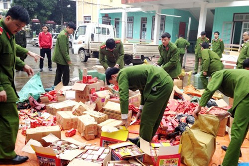 Pháo lậu bị thu giữ. Ảnh minh họa