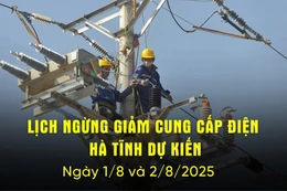 Lịch cắt điện Hà Tĩnh dự kiến ngày hôm nay 1/8 và 2/8/2025.