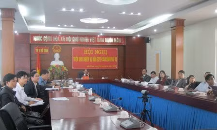 Phó chủ tịch Nguyễn Thiện chủ trì hội nghị tại điểm cầu Hà Tĩnh