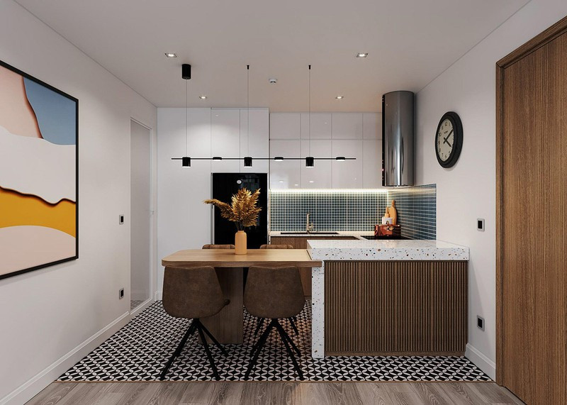 Tạo điểm nhấn cho căn hộ với gam màu xanh và vàng