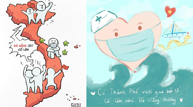 “Bình yên rồi sẽ trở lại” - dân mạng vẽ tranh cổ vũ Đà Nẵng chống dịch