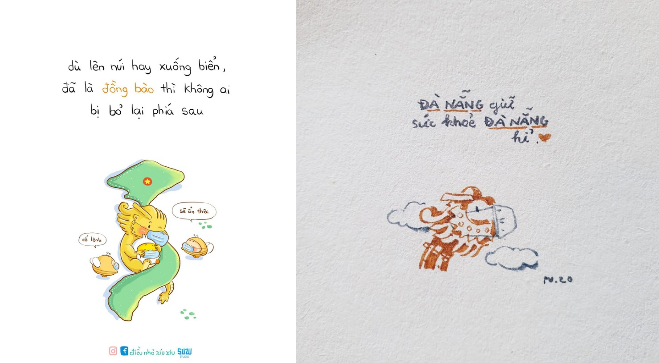 “Bình yên rồi sẽ trở lại” - dân mạng vẽ tranh cổ vũ Đà Nẵng chống dịch