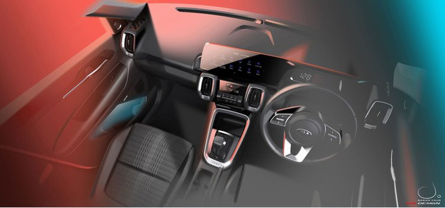 Kia Sonet 2021 lộ diện nội thất đầy công nghệ
