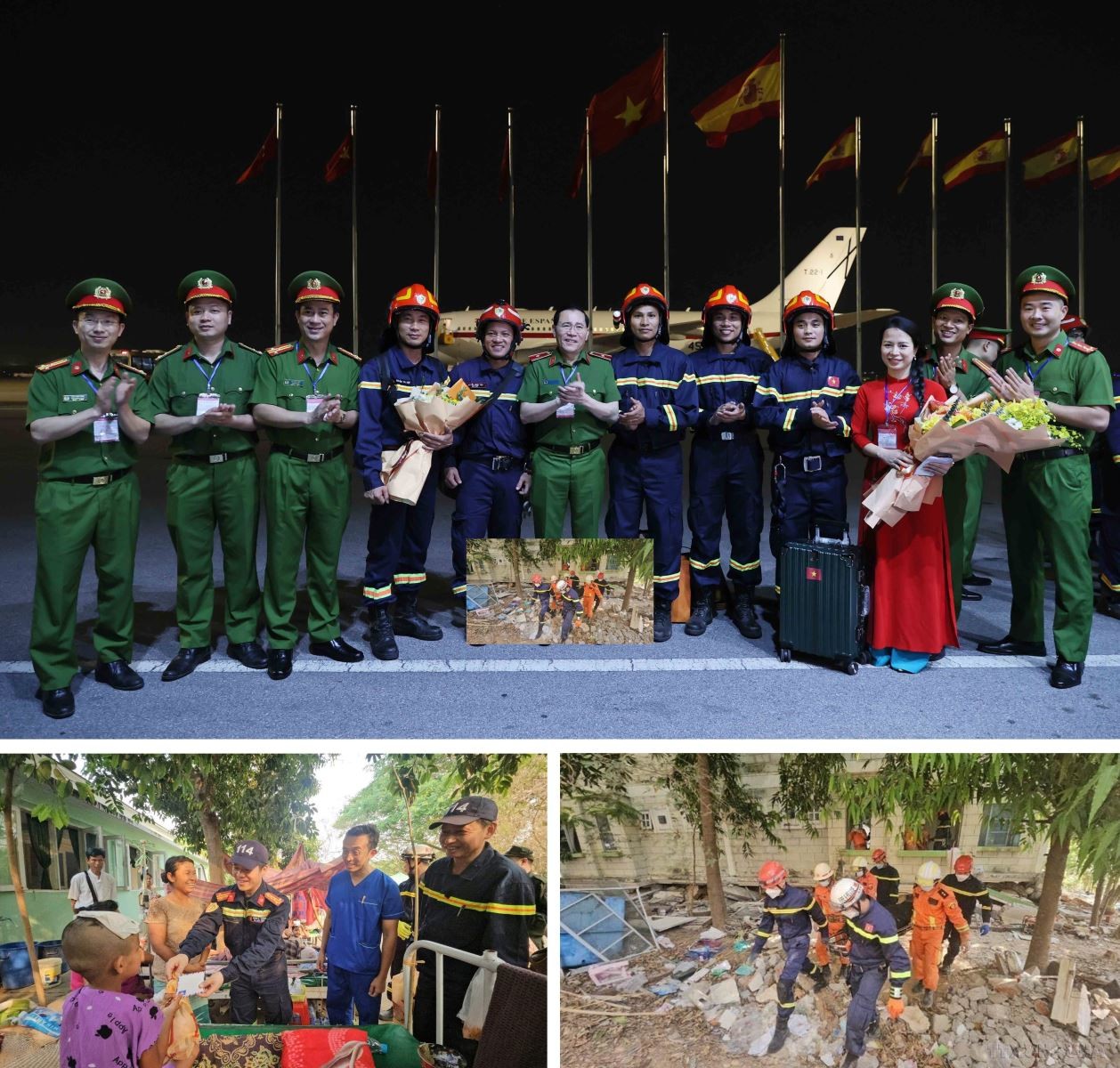 Đoàn công tác cứu hộ, cứu nạn Bộ Công an hoàn thành tốt nhiệm vụ hỗ trợ khắc phục hậu quả động đất tại Myanmar. Đoàn công tác cứu hộ, cứu nạn Bộ Công an hoàn thành tốt nhiệm vụ hỗ trợ khắc phục hậu quả động đất tại Myanmar.