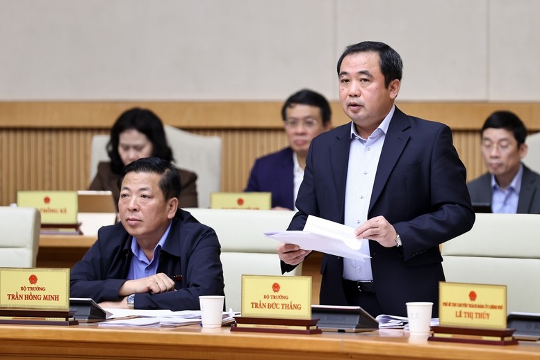 Bộ trưởng Bộ Nông nghiệp và Môi trường Trần Đức Thắng phát biểu - Ảnh: VGP/Nhật Bắc