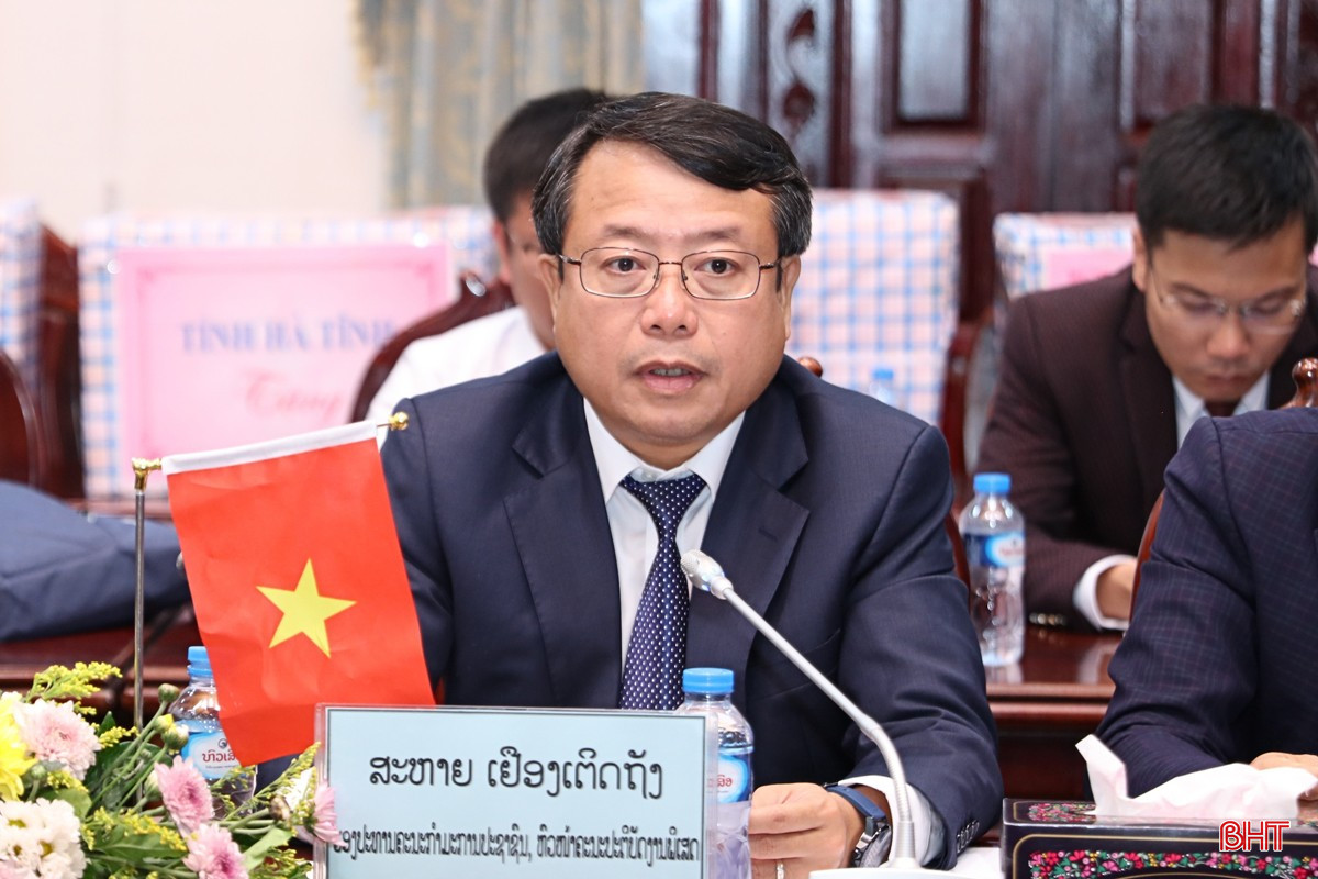 Phó Chủ tịch UBND tỉnh Hà Tĩnh Dương Tất Thắng phát biểu tại hội đàm. bqbht_br_4.jpg