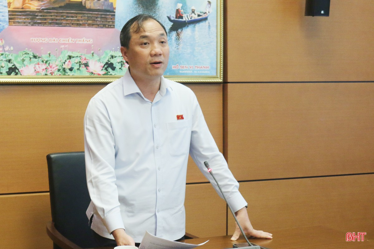 Trưởng đoàn ĐBQH tỉnh Hà Tĩnh Hoàng Trung Dũng phát biểu ý kiến. bqbht_br_6hoangtrungdungchieu105.jpg