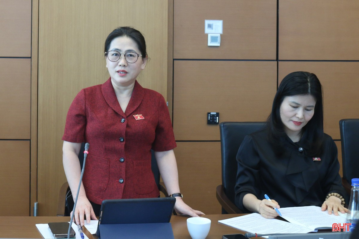 Đại biểu Phan Thị Nguyệt Thu - Chánh án TAND tỉnh Hà Tĩnh phát biểu thảo luận. bqbht_br_3phanthinguyetthuchieu125.jpg