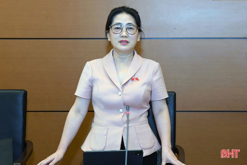 Đại biểu Quốc hội đoàn Hà Tĩnh Phan Thị Nguyệt Thu - Chánh án TAND tỉnh đề nghị cân nhắc việc bỏ hình phạt tử hình đối với tội vận chuyển trái phép chất ma túy. bqbht_br_dsc-5984.jpg