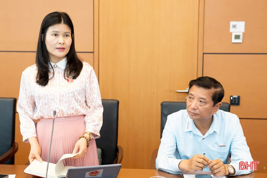 Đại biểu Bùi Thị Quỳnh Thơ (Hà Tĩnh) - Ủy viên Chuyên trách Ủy ban Kinh tế và Tài chính của Quốc hội phát biểu thảo luận về mở rộng phạm vi đánh giá tác động theo địa giới hành chính sau sắp xếp bqbht_br_z6623474663733-8a0a08aa43d242985f403332a6876dbd.jpg