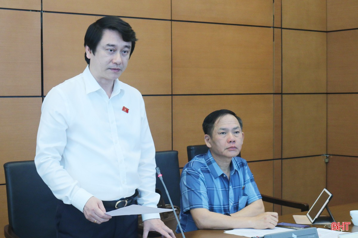 Đại biểu Đoàn ĐBQH Hà Tĩnh Lê Anh Tuấn (Thứ trưởng Bộ Ngoại giao) phát biểu thảo luận. bqbht_br_3leanhtuanchieu75.jpg
