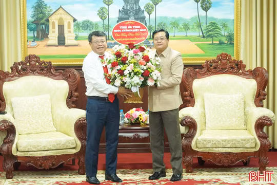 Lãnh đạo Hà Tĩnh chúc Tết Đảng bộ, chính quyền và Nhân dân tỉnh Savannakhet