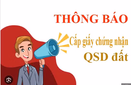 Thông báo về việc hoàn thiện hồ sơ cấp giấy chứng nhận QSD đất