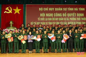 Hà Tĩnh có 69 chỉ huy trưởng chính quy ban CHQS cấp xã
