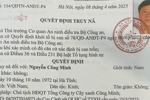 Truy nã đặc biệt Chủ tịch HĐQT Tổng Công ty Cây xanh Công Minh