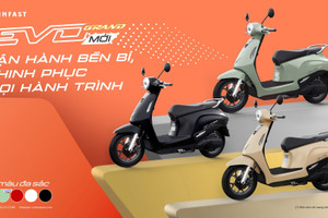VinFast ra mắt xe máy điện Evo Grand với 2 pin có thể tháo rời, đi được tới 262km/lần sạc
