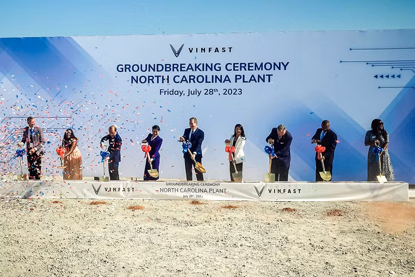 VINFAST khởi công Nhà máy sản xuất xe điện tại Bắc Carolina
