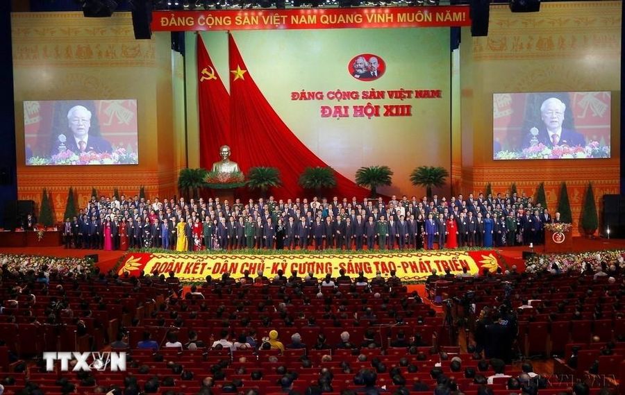 Tổng Bí thư Nguyễn Phú Trọng phát biểu tại Lễ ra mắt Ban Chấp hành Trung ương khóa XIII (Hà Nội, 1/2/2021). (Ảnh: Doãn Tấn/TTXVN)