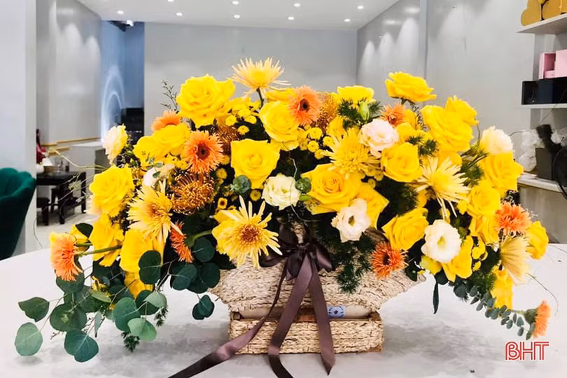 Những lẵng hoa đẹp “mê hồn” ở Hà Tĩnh trong ngày 20/10