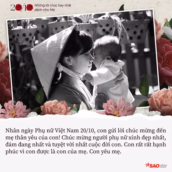 Những lời chúc ngày 20/10 dành cho mẹ hay nhất