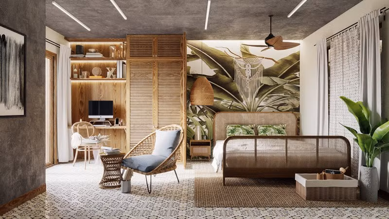 Trang trí phòng khách màu xanh căng tràn sức sống