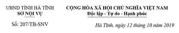 Tuyển dụng 41 công chức toàn tỉnh Hà Tĩnh năm 2019 ảnh 1 Tuyển dụng 41 công chức toàn tỉnh Hà Tĩnh năm 2019