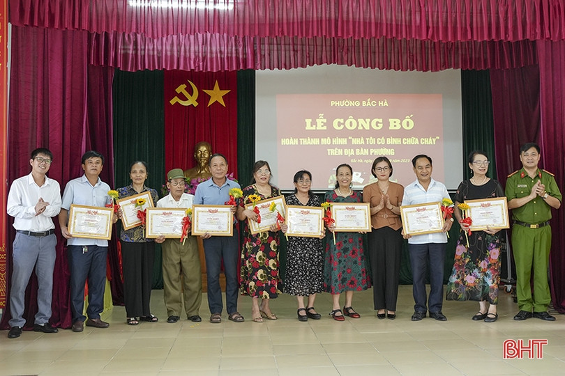 Phường trung tâm ở TP Hà Tĩnh có 100% hộ dân trang bị bình chữa cháy