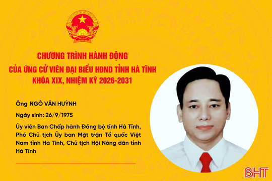 Chương trình hành động của ứng cử viên đại biểu HĐND tỉnh khóa XIX Ngô Văn Huỳnh