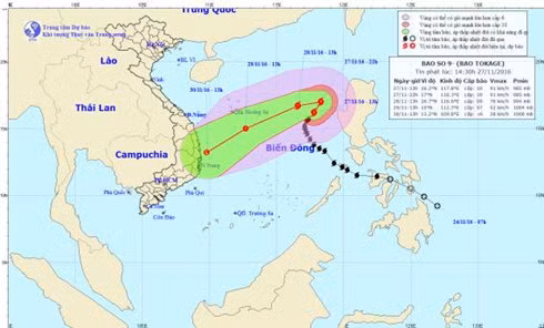 bao so 9 se gay mua rat to tu da nang den khanh hoa