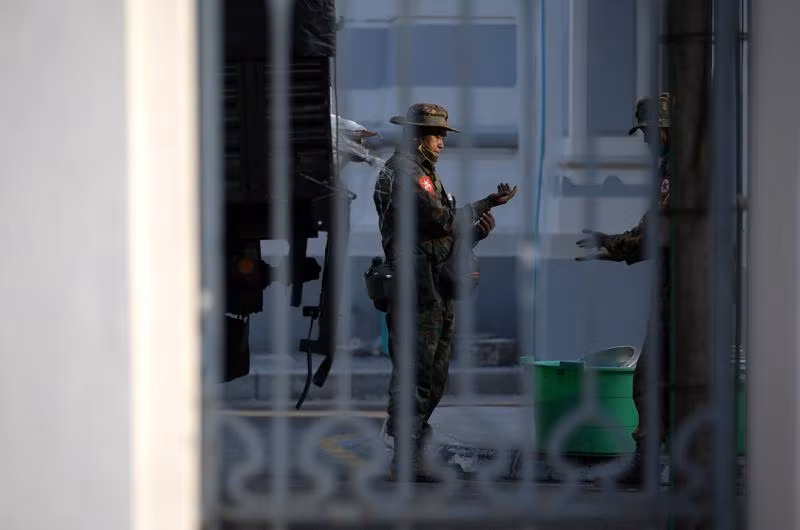 Quang cảnh Tòa thị chính Myanmar - nơi đang bị quân đội kiểm soát