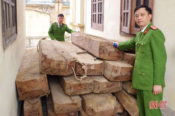 Tháo hết ghế xe khách 16 chỗ để chở lượng lớn gỗ lậu từ Quảng Bình ra Hà Tĩnh