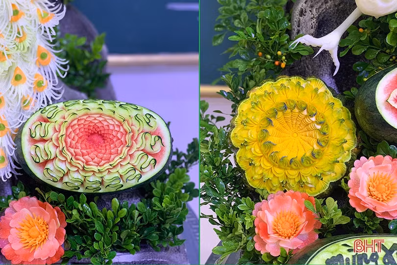 Chim bay phượng múa trên trái cây ngày tết ở Hà Tĩnh