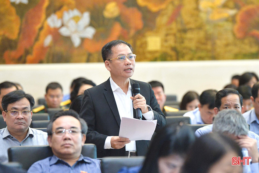 Phó Trưởng đoàn chuyên trách Đoàn ĐBQH tỉnh Trần Đình Gia cho ý kiến về Dự án Luật sửa đổi, bổ sung một số điều của Luật Đấu giá tài sản. 24.03.27.HoiNghiDaiBieuChuyenTrach.2.jpg