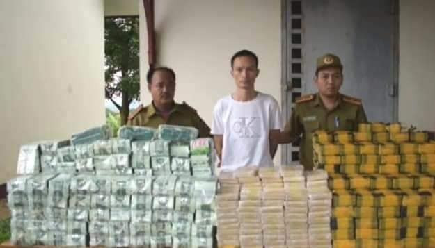 Lào bắt giữ một thanh niên chở hơn 3,2 tạ ma túy