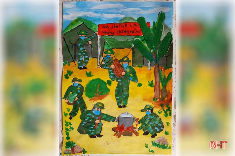 Thiếu nhi Hà Tĩnh hưởng ứng cuộc thi vẽ tranh phòng, chống Covid-19