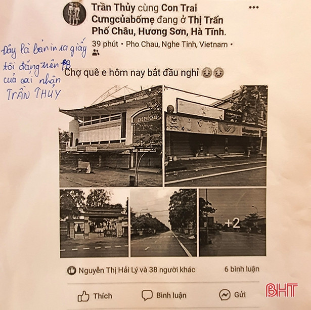 Đăng tin “chợ quê em bắt đầu nghỉ”, nữ facebooker ở Hà Tĩnh bị phạt 10 triệu đồng